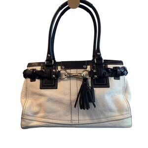 Coach Hamptons Satchel Pebble Leather Double Handle Shoulder Purse Vintage Y2K